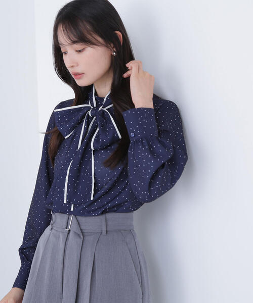 NATURAL BEAUTY BASIC(ナチュラルビューティーベーシック)の「◇ドットバイカラーボウタイブラウス(シャツ/ブラウス・レディース・ベージュ系その他/ブルー系その他6/レッド系その他6・SMALL/MEDIUM)」の16枚目の写真