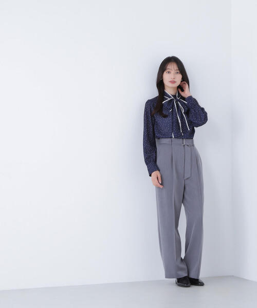 NATURAL BEAUTY BASIC(ナチュラルビューティーベーシック)の「◇ドットバイカラーボウタイブラウス(シャツ/ブラウス・レディース・ベージュ系その他/ブルー系その他6/レッド系その他6・SMALL/MEDIUM)」の6枚目の写真
