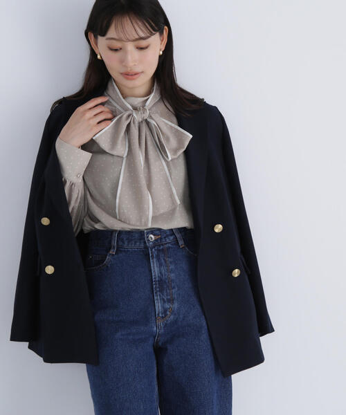 NATURAL BEAUTY BASIC(ナチュラルビューティーベーシック)の「◇ドットバイカラーボウタイブラウス(シャツ/ブラウス・レディース・ベージュ系その他/ブルー系その他6/レッド系その他6・SMALL/MEDIUM)」の13枚目の写真