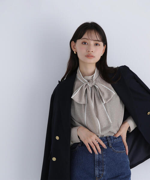 NATURAL BEAUTY BASIC(ナチュラルビューティーベーシック)の「◇ドットバイカラーボウタイブラウス(シャツ/ブラウス・レディース・ベージュ系その他/ブルー系その他6/レッド系その他6・SMALL/MEDIUM)」の19枚目の写真