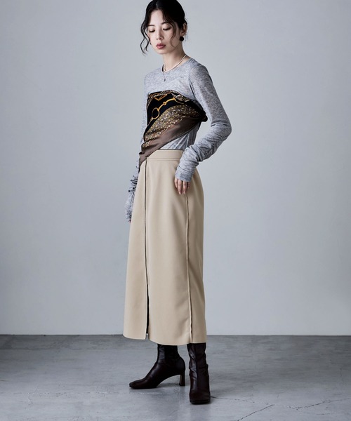 セール】リバーシブルバイカラーZIPタイトスカート（スカート）｜etoll