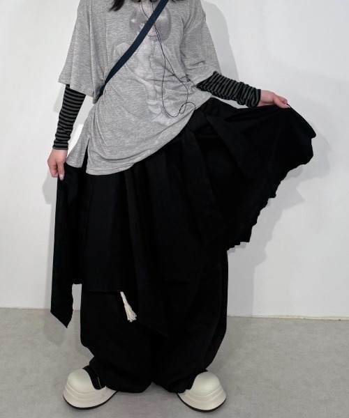 Never mind the XU / Chikashitsu+（ネバーマインド ザ エックスユー / チカシツプラス）の「【Nerd out XU】waist rope loose sweat pants / 【ナードアウトエックスユー】ウエストロープルーズスウェットパンツ <着用動画あり>（スウェットパンツ・メンズ・ブラック/グレー/杢グレー・L/XXL）」の20枚目の写真