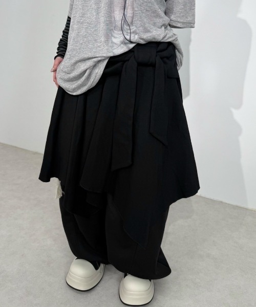 Never mind the XU / Chikashitsu+（ネバーマインド ザ エックスユー / チカシツプラス）の「【Nerd out XU】waist rope loose sweat pants / 【ナードアウトエックスユー】ウエストロープルーズスウェットパンツ <着用動画あり>（スウェットパンツ・メンズ・ブラック/グレー/杢グレー・L/XXL）」の21枚目の写真