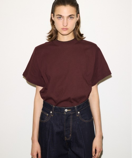 THROW by SLY(スローバイスライ)の「THROW PADDED T/SH パッド ティーシャツ Tシャツ 半袖 夏服 秋服(Tシャツ/カットソー・レディース・ブラウン/ブラック・FREE)」の2枚目の写真