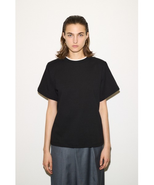 THROW by SLY(スローバイスライ)の「THROW PADDED T/SH パッド ティーシャツ Tシャツ 半袖 夏服 秋服(Tシャツ/カットソー・レディース・ブラウン/ブラック・FREE)」の3枚目の写真