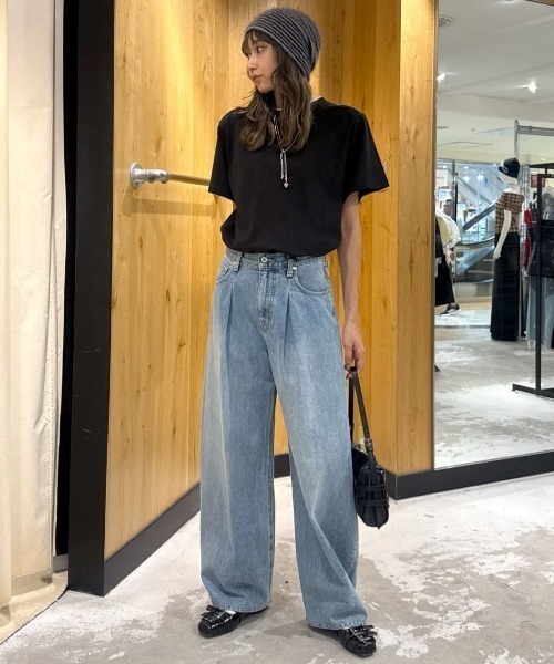 THROW by SLY(スローバイスライ)の「THROW PADDED T/SH パッド ティーシャツ Tシャツ 半袖 夏服 秋服(Tシャツ/カットソー・レディース・ブラウン/ブラック・FREE)」の16枚目の写真