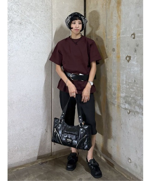 THROW by SLY(スローバイスライ)の「THROW PADDED T/SH パッド ティーシャツ Tシャツ 半袖 夏服 秋服(Tシャツ/カットソー・レディース・ブラウン/ブラック・FREE)」の18枚目の写真