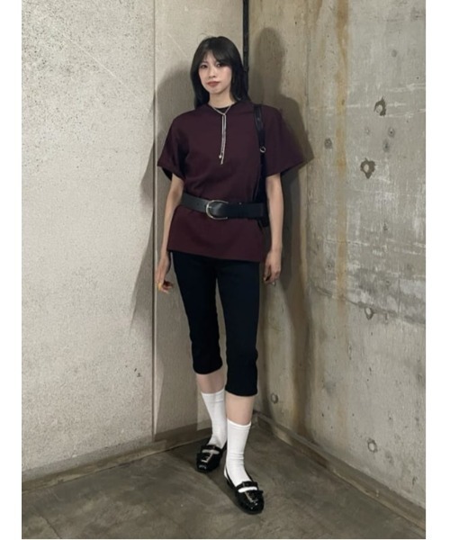 THROW by SLY(スローバイスライ)の「THROW PADDED T/SH パッド ティーシャツ Tシャツ 半袖 夏服 秋服(Tシャツ/カットソー・レディース・ブラウン/ブラック・FREE)」の20枚目の写真