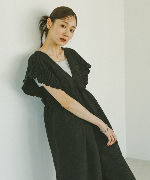 GLOBAL WORK（グローバルワーク）の「シャーリングオールインワン/579522（つなぎ/オールインワン・レディース・ブラック/ダークブラウン・LARGE/MEDIUM）」の11枚目の写真