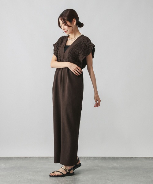 GLOBAL WORK（グローバルワーク）の「シャーリングオールインワン/579522（つなぎ/オールインワン・レディース・ブラック/ダークブラウン・LARGE/MEDIUM）」の7枚目の写真