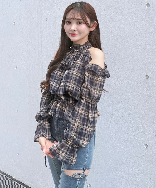 NOMAE（ノーマエ）の「アメスリリボンフリルブラウス（シャツ/ブラウス nomae アメスリリボンフリルブラウス