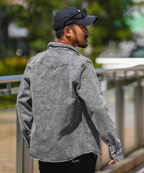 adamsJUGGLER（アダムスジャグラー）の「RTEG OP/EMデニムロングシャツ（シャツ/ブラウス・メンズ・ブラック/インディゴブルー・S/M/L/XL）」の18枚目の写真