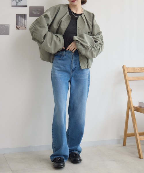 RU.TI.LE（ルチル）の「【RU.TI.LE】ギャザースリーブブルゾン（ブルゾン・レディース・ブラック/アイボリー/カーキ・MEDIUM）」の13枚目の写真