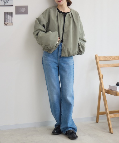 RU.TI.LE（ルチル）の「【RU.TI.LE】ギャザースリーブブルゾン（ブルゾン・レディース・ブラック/アイボリー/カーキ・MEDIUM）」の15枚目の写真