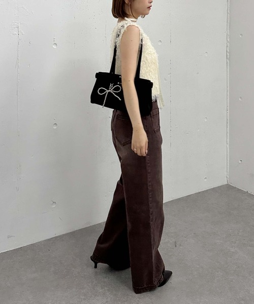 archives（アルシーヴ）の「チャーム付きスエードベルトバッグ（ショルダーバッグ・レディース・ベージュ/ブラウン/ブラック・FREE）」の11枚目の写真