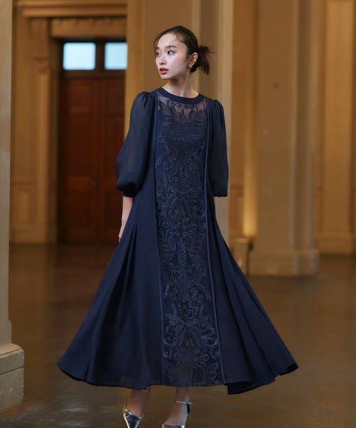 美品　Link original オケージョンドレス　ワンピース Link リッチパターンレディワンピース オケージョンドレスの通販