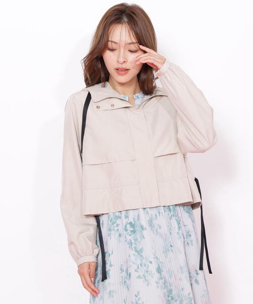 JILL by JILL STUART（ジルバイジルスチュアート）の「◇配色リボンペプラムジャケット（ブルゾン・レディース・ホワイト/ベージュ/ブラック・FREE）」の10枚目の写真