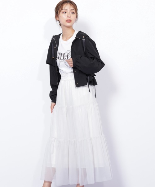 JILL by JILL STUART（ジルバイジルスチュアート）の「◇配色リボンペプラムジャケット（ブルゾン・レディース・ホワイト/ベージュ/ブラック・FREE）」の11枚目の写真