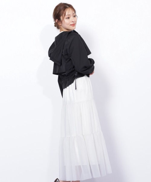 JILL by JILL STUART（ジルバイジルスチュアート）の「◇配色リボンペプラムジャケット（ブルゾン・レディース・ホワイト/ベージュ/ブラック・FREE）」の8枚目の写真