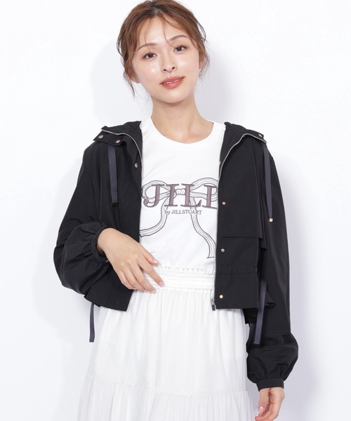 JILL by JILL STUART（ジルバイジルスチュアート）の「◇配色リボンペプラムジャケット（ブルゾン・レディース・ホワイト/ベージュ/ブラック・FREE）」の14枚目の写真