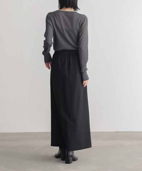 for/c（フォーシー）の「きれいめはっ水ラップナロースカート【サスティナブル】（スカート・レディース・ブラック/チャコールグレー/グレー・L/M）」の10枚目の写真