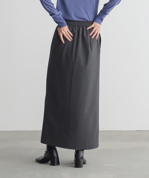 for/c（フォーシー）の「きれいめはっ水ラップナロースカート【サスティナブル】（スカート・レディース・ブラック/チャコールグレー/グレー・L/M）」の13枚目の写真