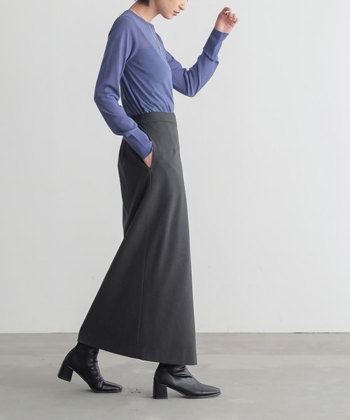 for/c（フォーシー）の「きれいめはっ水ラップナロースカート【サスティナブル】（スカート・レディース・ブラック/チャコールグレー/グレー・L/M）」の16枚目の写真