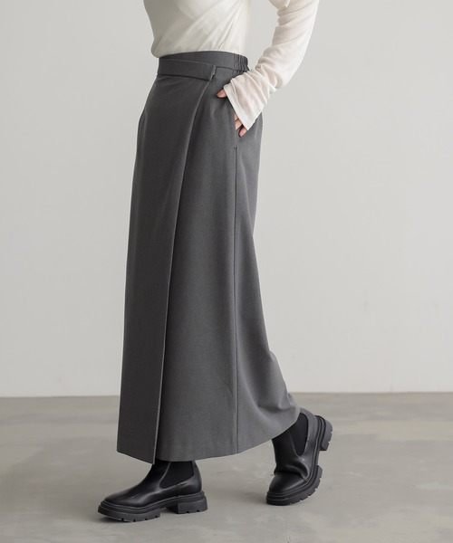 for/c（フォーシー）の「きれいめはっ水ラップナロースカート【サスティナブル】（スカート・レディース・ブラック/チャコールグレー/グレー・L/M）」の20枚目の写真