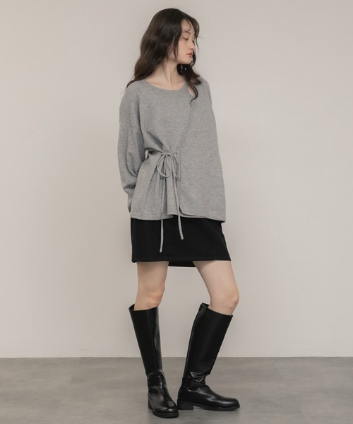 セール】【新色追加】【original】レイヤード風ニットトップス