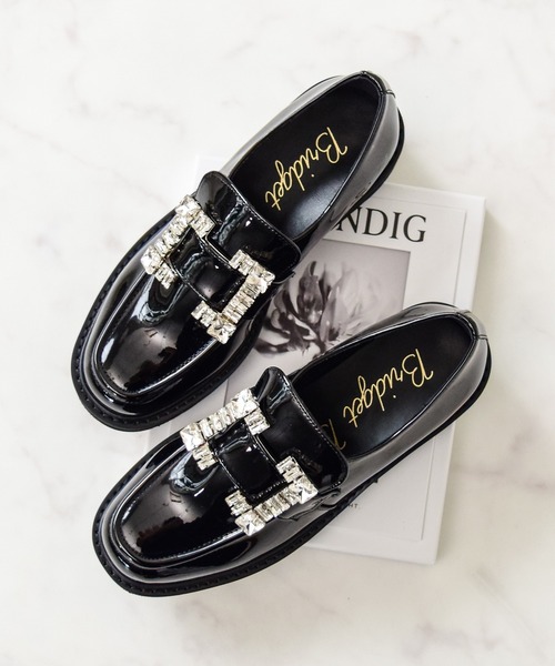 Bridget Birkin（ブリジットバーキン）の「【Bridget Birkin】撥水スクエアビジューローファー(551651)（ローファー・レディース・ブラック系その他/ブラック・23/23.5/24/24.5/22.5）」の12枚目の写真