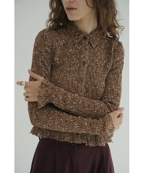 CLANE MIX MESH GATHER SHIRT 19122-4332（シャツ/ブラウス