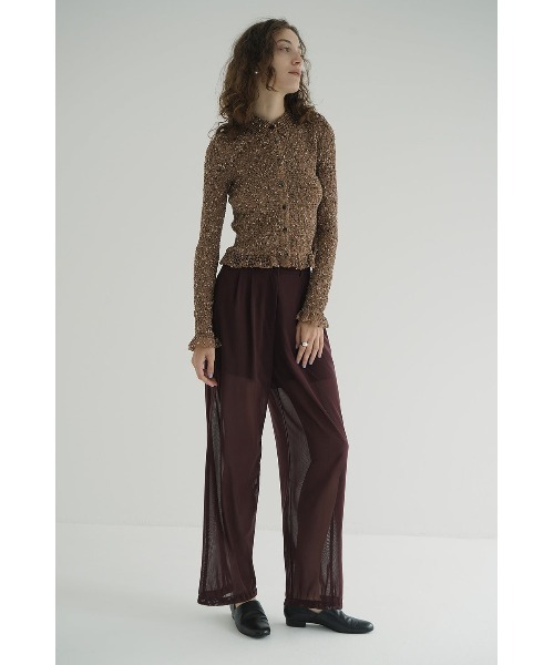 トップス CLANE MIX MESH GATHER SHIRT CLANE - ミックメッシュギャザーシャツ - MIX MESH GATHER SHIRT