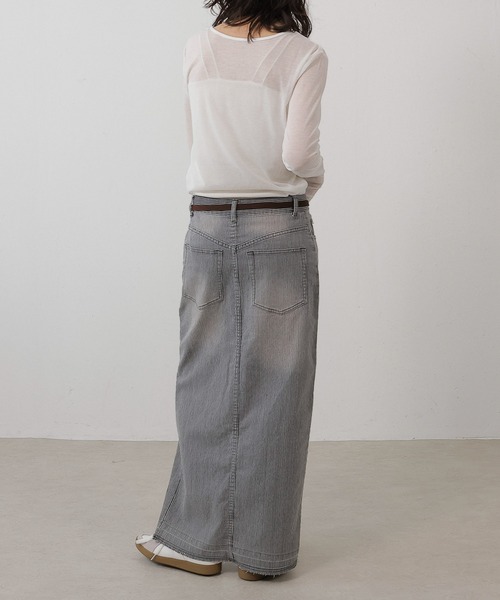 en CAnAF（エンカナフ）の「シアー リブ ヘンリーネック トップス（Tシャツ/カットソー・レディース・グレー/ホワイト/ブラウン/ピンク/レッド/ブラック・M）」の10枚目の写真