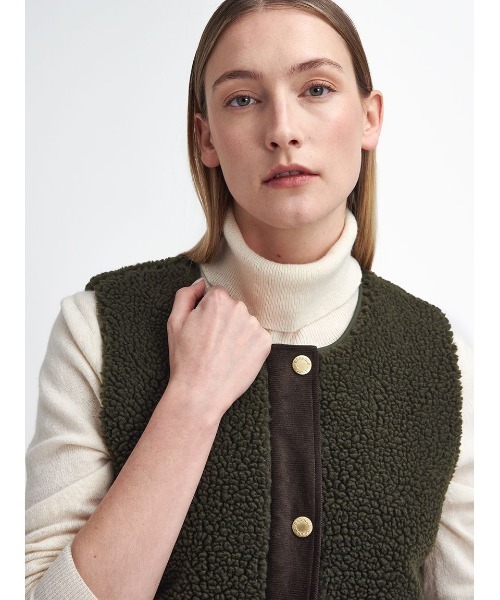 Barbour(バブアー)の「Dulsie ボア ライナー ベスト(その他アウター・レディース・オリーブ/ブラック/クリーム・8/12/10)」の14枚目の写真