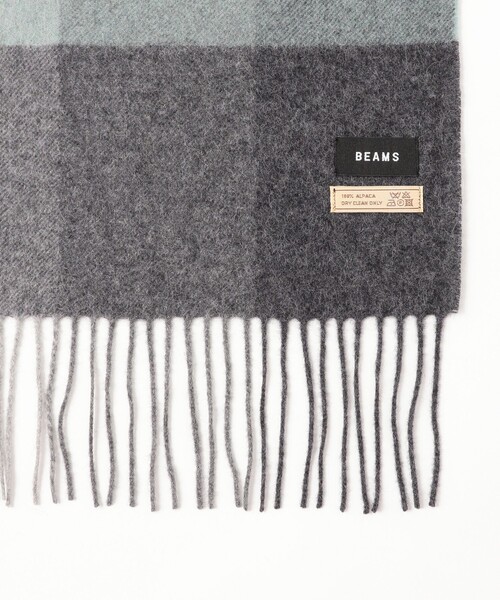BEAMS(ビームス)の「ブロックチェック アルパカ マフラー(マフラー・メンズ・ブルー/ミント/オレンジ・ONE SIZE)」の7枚目の写真