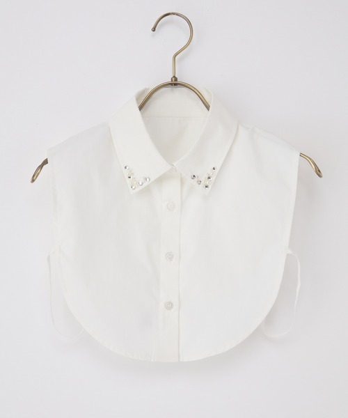 Honeys（ハニーズ）の「付け衿／パールビジュー（付け襟・レディース・ホワイト/ブラック・F）」の3枚目の写真
