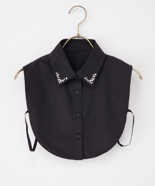 Honeys（ハニーズ）の「付け衿／パールビジュー（付け襟・レディース・ホワイト/ブラック・F）」の5枚目の写真