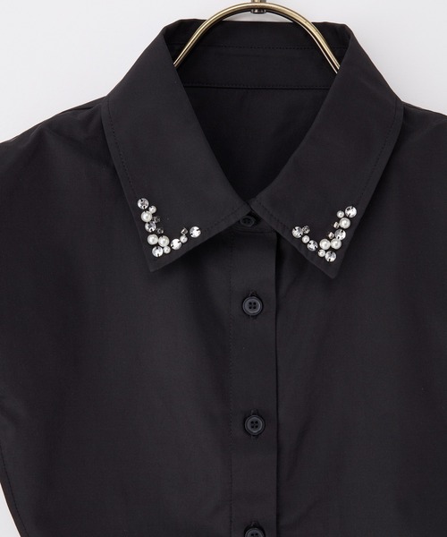 Honeys（ハニーズ）の「付け衿／パールビジュー（付け襟・レディース・ホワイト/ブラック・F）」の6枚目の写真
