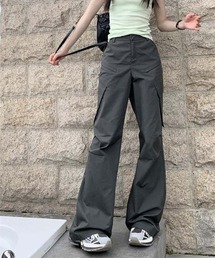WEGO/グランジ風フレアカーゴワイドパンツ