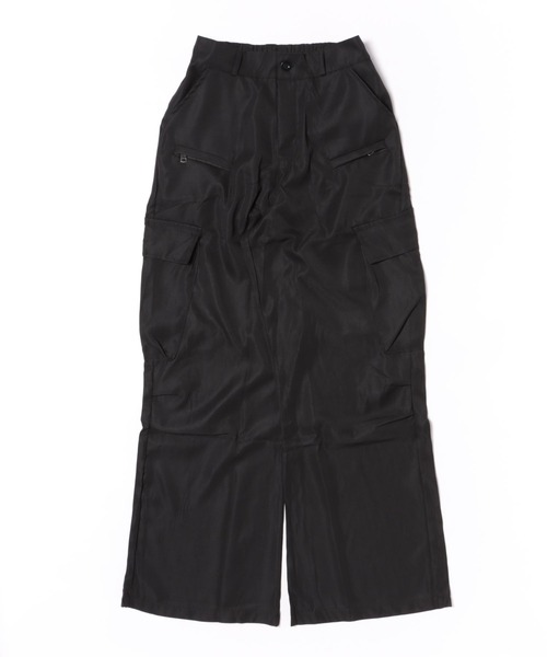 WEGO(ウィゴー)の「WEGO/グランジ風フレアカーゴワイドパンツ(カーゴパンツ・レディース・グレー/ブラック・LARGE/MEDIUM)」の21枚目の写真