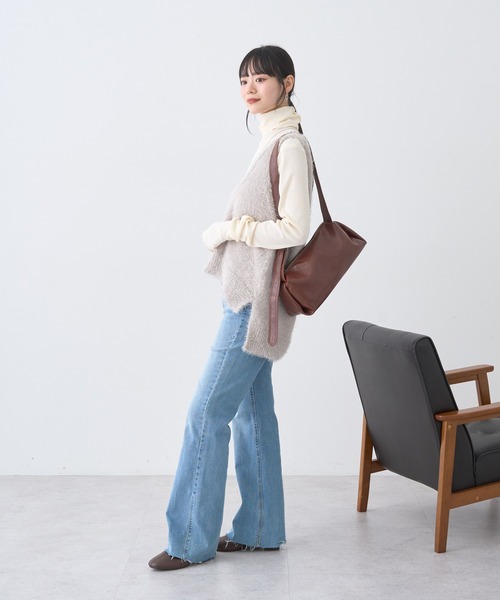 earth music&ecology（アースミュージックアンドエコロジー）の「リブタートルネックプルオーバー（ニット/セーター・レディース・その他7/アイボリー/ブラック/グレー/レッド・S/M）」の12枚目の写真