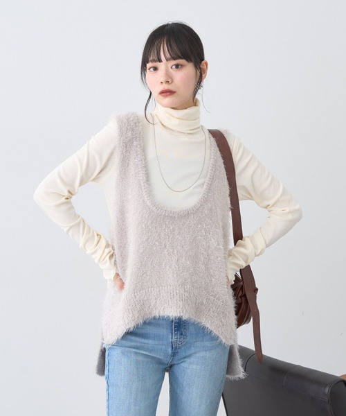 earth music&ecology（アースミュージックアンドエコロジー）の「リブタートルネックプルオーバー（ニット/セーター・レディース・その他7/アイボリー/ブラック/グレー/レッド・S/M）」の9枚目の写真