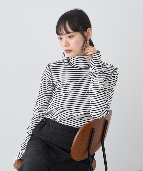 earth music&ecology（アースミュージックアンドエコロジー）の「リブタートルネックプルオーバー（ニット/セーター・レディース・その他7/アイボリー/ブラック/グレー/レッド・S/M）」の20枚目の写真