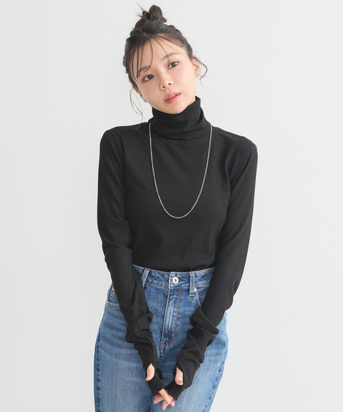 earth music&ecology（アースミュージックアンドエコロジー）の「リブタートルネックプルオーバー（ニット/セーター・レディース・その他7/アイボリー/ブラック/グレー/レッド・S/M）」の14枚目の写真