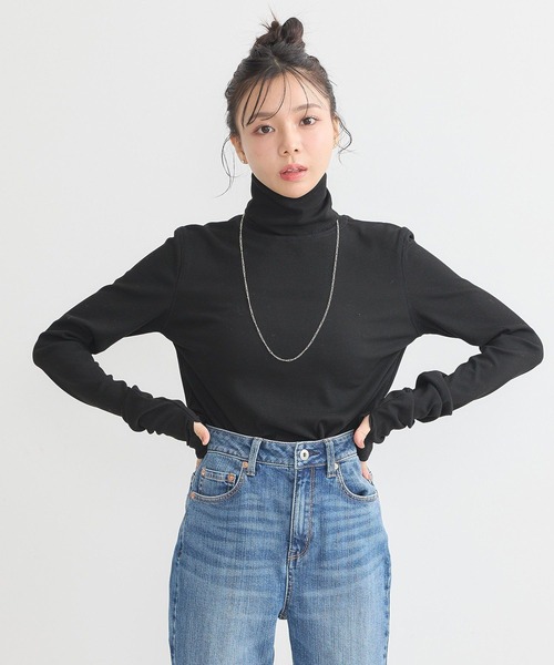 earth music&ecology（アースミュージックアンドエコロジー）の「リブタートルネックプルオーバー（ニット/セーター・レディース・その他7/アイボリー/ブラック/グレー/レッド・S/M）」の15枚目の写真