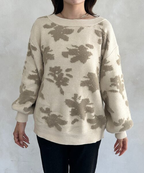 Thevon（ゼボン）の「ジャガードシャギーニット（ニット/セーター・レディース・ブラウン/アイボリー/グレー・FREE）」の11枚目の写真