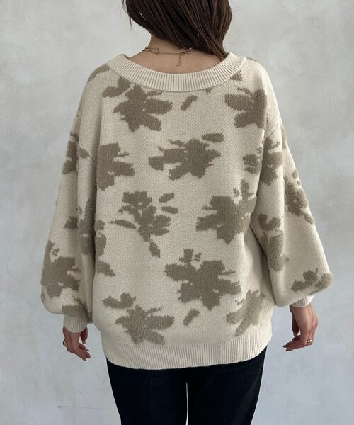 Thevon（ゼボン）の「ジャガードシャギーニット（ニット/セーター・レディース・ブラウン/アイボリー/グレー・FREE）」の12枚目の写真