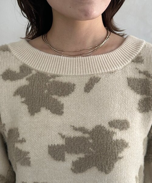 Thevon（ゼボン）の「ジャガードシャギーニット（ニット/セーター・レディース・ブラウン/アイボリー/グレー・FREE）」の15枚目の写真