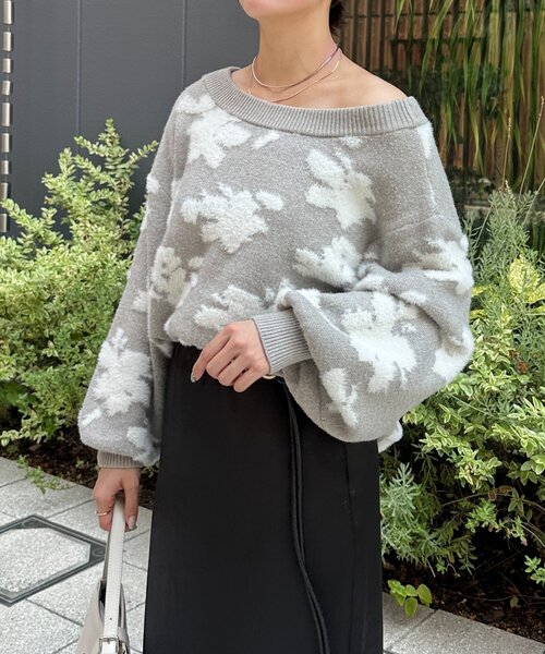 Thevon（ゼボン）の「ジャガードシャギーニット（ニット/セーター・レディース・ブラウン/アイボリー/グレー・FREE）」の16枚目の写真