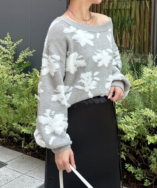 Thevon（ゼボン）の「ジャガードシャギーニット（ニット/セーター・レディース・ブラウン/アイボリー/グレー・FREE）」の19枚目の写真